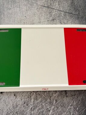 Italian Flag Front vehicle license plate  - Green White Red